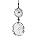 Подвесной светильник с круглым плафоном из рельефного стекла Peony Glass Chrome Hanging Lamp варинант исполнения - 1 | Loft Concept в Воронеже