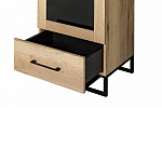 Шкаф-витрина в стиле лофт с чёрной стеклянной дверью Urban Style Space варинант исполнения - 4 | Loft Concept в Воронеже