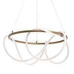 Люстра подвесная круглая золотого цвета с белыми изогнутыми световыми линиями Luke Lampco Tracer Lamp варинант исполнения - 1 | Loft Concept в Воронеже