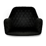 Стул с мягкой черной обивкой из велюра и подъемно-поворотным механизмом на колесиках Harper Black варинант исполнения - 3 | Loft Concept в Воронеже