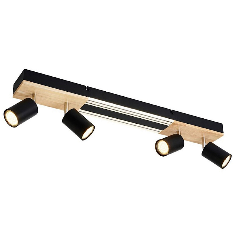 Потолочный светильник черный 70см GAVIN WOOD Черный матовый Прозрачный в Воронеже | Loft Concept 