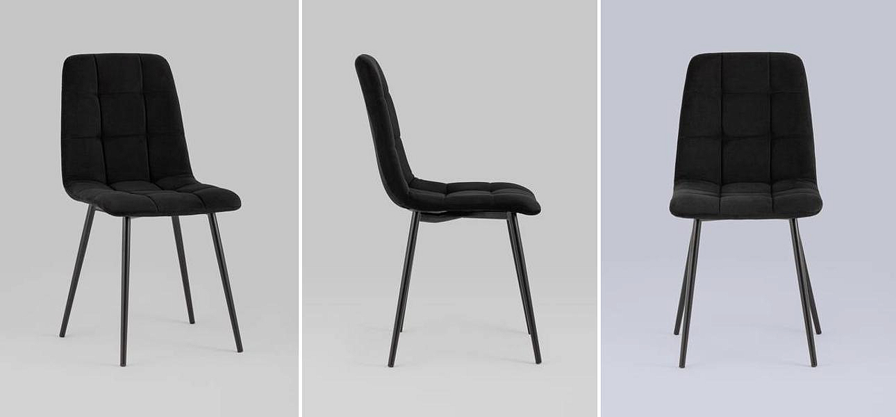 Стул NANCY S-2 Chair Черный Велюр Стул NANCY S-2 Chair Черный Велюр - Loft-Concept в Воронеже