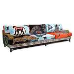 Большой Трехместный Диван с цветным принтом Qalakabusha Large Sofa варинант исполнения - 2 | Loft Concept в Воронеже