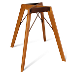 Стол обеденный с серой овальной столешницей из керамики на четырех деревянных ножках Gray Ceramics варинант исполнения - 9 | Loft Concept в Воронеже