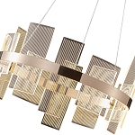 Люстра подвесная круглая с рифлёными прозрачными элементами и золотым основанием Aurea Vista варинант исполнения - 2 | Loft Concept в Воронеже