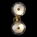 Бра с ветвистыми бронзовыми элементами и стеклянными рифлеными дисками Textured Glass Bra варинант исполнения - 3 | Loft Concept в Воронеже