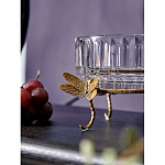 Чаша из прозрачного стекла на бронзовых ножках в виде стрекоз Eden Garden варинант исполнения - 4 | Loft Concept в Воронеже