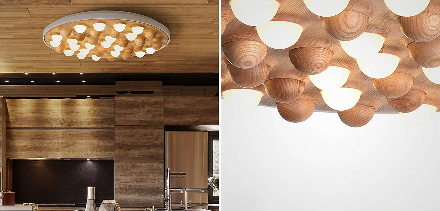Потолочная люстра PIE White Light wood Потолочная люстра PIE White Light wood - Loft-Concept в Воронеже