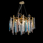 Люстра на подвесе с каркасом из металла и цветными подвесками из стекла Droplet Chandelier варинант исполнения - 3 | Loft Concept в Воронеже