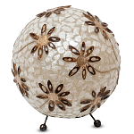 Настольная лампа из перламутра на металлическом каркасе Indonesian Ball варинант исполнения - 1 | Loft Concept в Воронеже