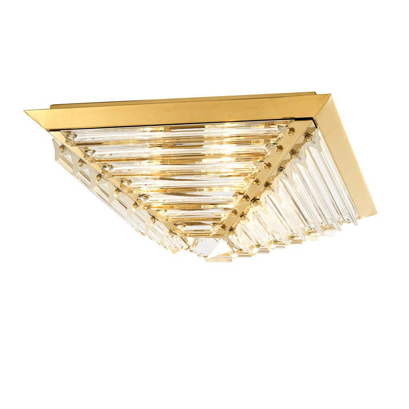 Потолочный светильник Eichholtz Ceiling Lamp Eden Gold Глянцевое золото Прозрачное Стекло Потолочный светильник Eichholtz Ceiling Lamp Eden Gold Глянцевое золото Прозрачное Стекло в Воронеже | Loft Concept