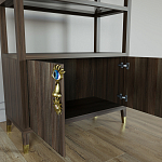 Стеллаж со стеклянными полками Elsa Dreams Walnut варинант исполнения - 5 | Loft Concept в Воронеже