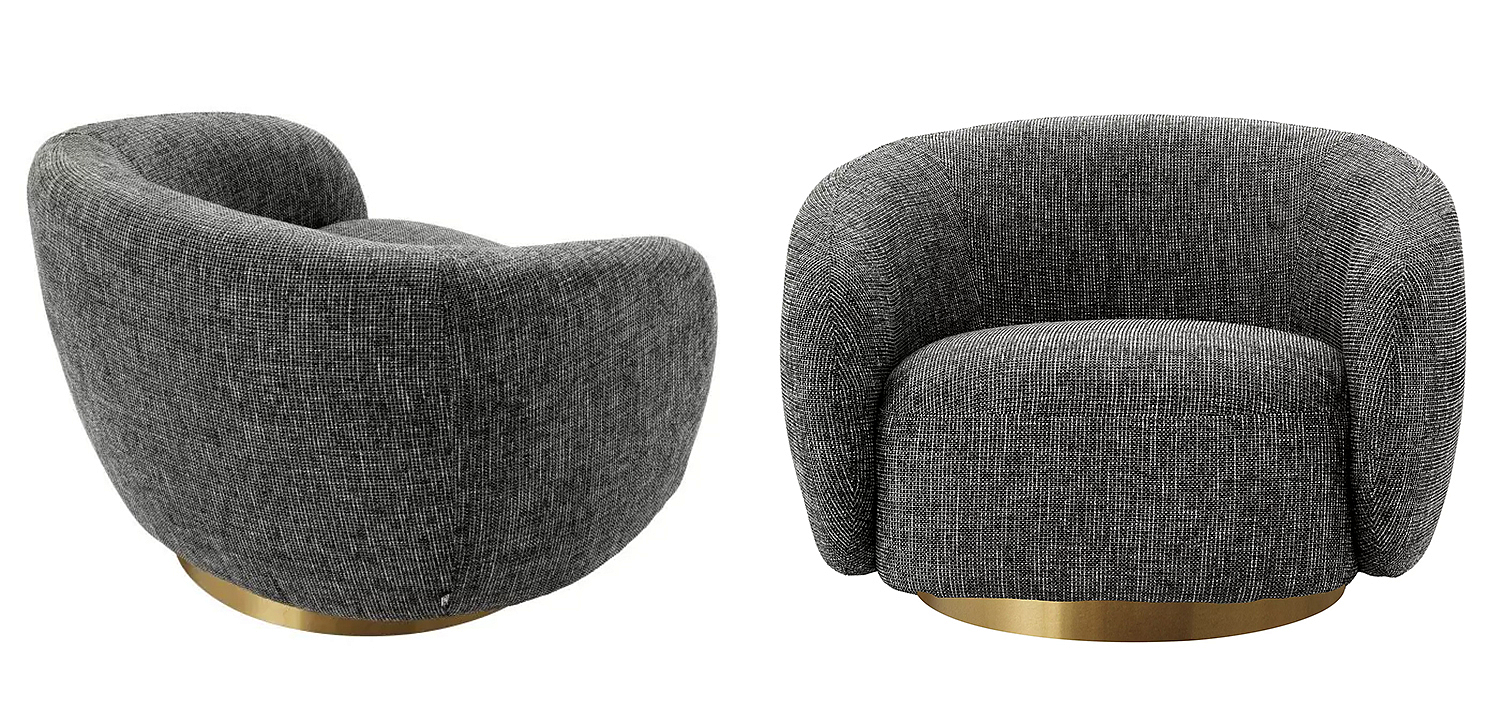 Кресло Eichholtz Swivel Chair Brice Rocat Black Кресло Eichholtz Swivel Chair Brice Rocat Black - Loft-Concept в Воронеже