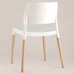 Пластиковый стул на ножках из массива бука Ferret White 4 шт варинант исполнения - 5 | Loft Concept в Воронеже