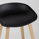 Барный стул на ножках из натурального дерева Boras Black варинант исполнения - 7 | Loft Concept в Воронеже