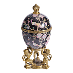 Шкатулка в форме яйца на величественных львах из фарфора с бронзовыми элементами Eden Garden варинант исполнения - 1 | Loft Concept в Воронеже