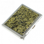 Портсигар на 10 сигарет с газовой зажигалкой из натурального камня Змеевик Светлый Stone Cigarettes Cases варинант исполнения - 4 | Loft Concept в Воронеже