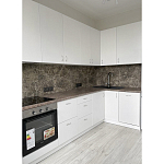 Угловой кухонный гарнитур белый и столешница под мрамор Gene Kitchen Set варинант исполнения - 3 | Loft Concept в Воронеже