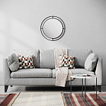 Настенное зеркало круглой формы в черной металлической раме BUBBLE MIRROR BLACK варинант исполнения - 3 | Loft Concept в Воронеже