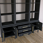 Модульный стеллаж Primo из трех составных элементов Черный дуб варинант исполнения - 4 | Loft Concept в Воронеже