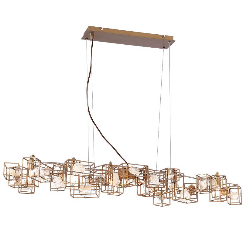 Люстра PATTON SHARE RECTANGULAR CHANDELIER Коричневый Люстра PATTON SHARE RECTANGULAR CHANDELIER Коричневый в Воронеже | Loft Concept