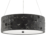 Люстра в форме цилиндра с чёрным фактурным абажуром Round Necklines варинант исполнения - 4 | Loft Concept в Воронеже