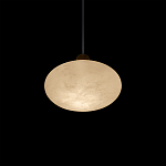 Подвесной светильник с плафоном в виде эллипса из белого алебастра Cryptocrystalline Stone варинант исполнения - 4 | Loft Concept в Воронеже