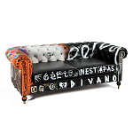 Диван Честерфильд граффити graffiti Orange Sofa натуральная кожа варинант исполнения - 2 | Loft Concept в Воронеже