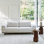 Круглый приставной стол из массива ореха Balu Wooden Side Table варинант исполнения - 6 | Loft Concept в Воронеже