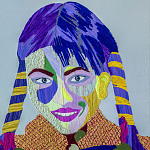 Картина с вышивкой Портрет wall panel People with the yellow ear 3 варинант исполнения - 2 | Loft Concept в Воронеже