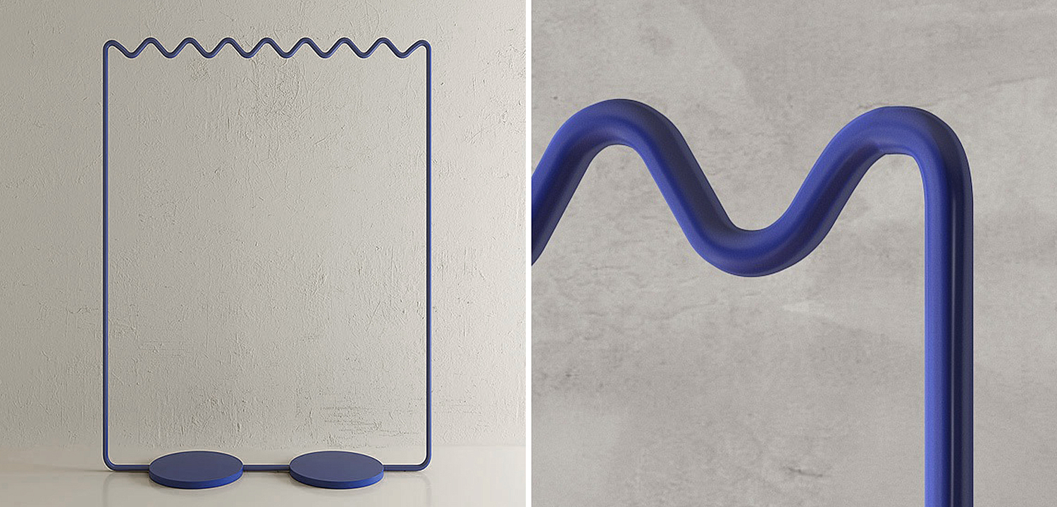 Вешалка Wave-shaped Hanger Rack Blue L Вешалка Wave-shaped Hanger Rack Blue L - Loft-Concept в Воронеже