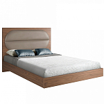 Кровать двуспальная с высоким изголовьем из дерева и подушек из экокожи Modern Look варинант исполнения - 1 | Loft Concept в Воронеже