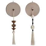 Аксессуар на стену диск с деревянными бусинами Wall Decor Thread Disc  варинант исполнения - 4 | Loft Concept в Воронеже