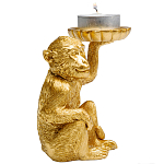 Подсвечник золотая обезьяна с блюдцем Golden Monkey варинант исполнения - 2 | Loft Concept в Воронеже