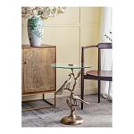 Столик с круглой стеклянной столешницей и корпусом в виде двух павлинов на ветке Table Two Peacocks варинант исполнения - 6 | Loft Concept в Воронеже