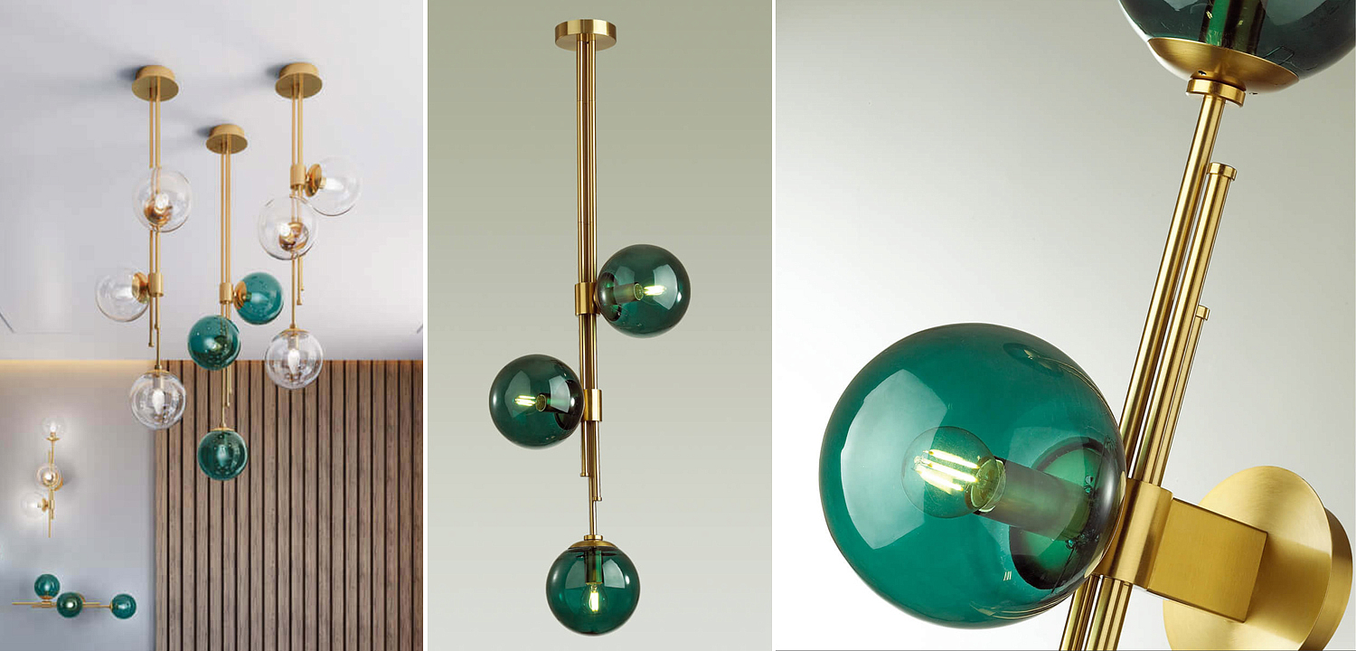 Светильник TRILOGY Ceiling Light Turquoise glass 100 Светильник TRILOGY Ceiling Light Turquoise glass 100 - Loft-Concept в Воронеже