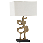 Настольная лампа с фигурным каркасом и прямоугольным тканевым абажуром Brutalist Profile варинант исполнения - 4 | Loft Concept в Воронеже