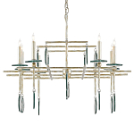 Люстра линейная с круглыми прозрачными подвесками  Horizontal Rectangular Chandelier варинант исполнения - 4 | Loft Concept в Воронеже