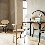 Письменный стол с круглой плетёной панелью для крепления заметок Allegory варинант исполнения - 2 | Loft Concept в Воронеже