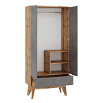 Шкаф с фасадом цвета серый бетон Grace of Furniture варинант исполнения - 2 | Loft Concept в Воронеже