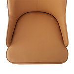 Стул оранжевый с высокой спинкой из искуственной кожи на серых металлических ножках Enigma Orange варинант исполнения - 3 | Loft Concept в Воронеже