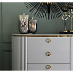 Комод белый овальный с мраморной столешницей Thoroughbass варинант исполнения - 3 | Loft Concept в Воронеже