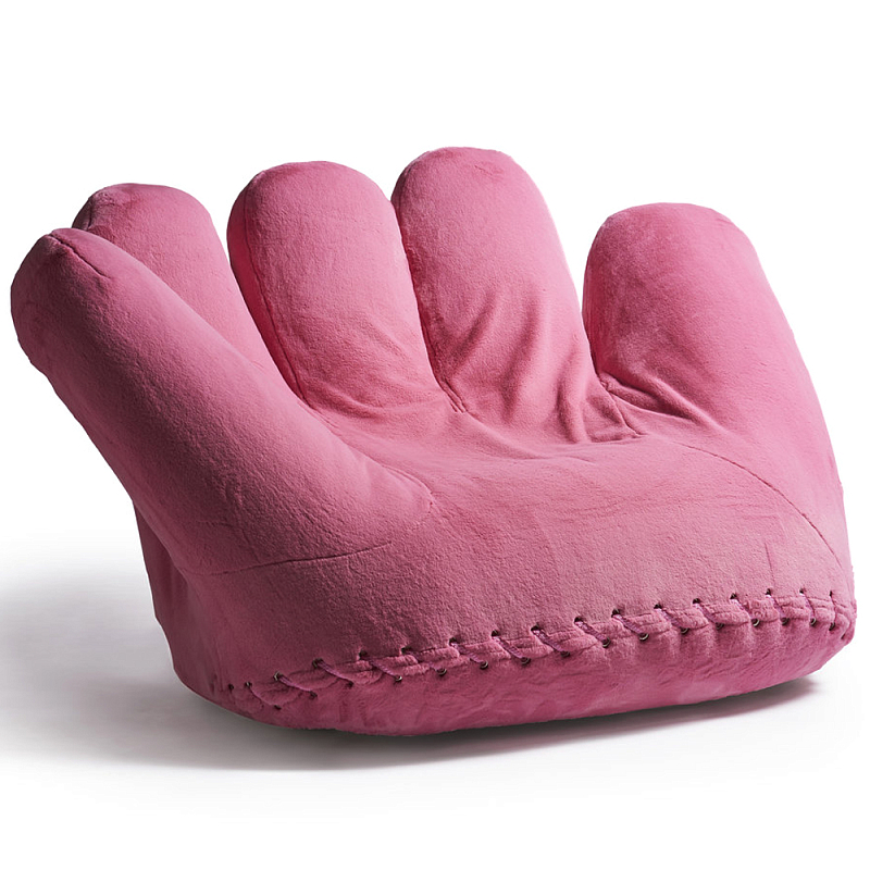 Дизайнерское плюшевое розовое кресло в форме руки Poltronova Joe Plush Taffy Pink Armchair Розовый в Воронеже | Loft Concept 