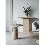 Столик приставной с квадратной столешницей Textured Cream Table варинант исполнения - 7 | Loft Concept в Воронеже