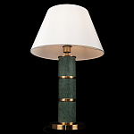 Настольная лампа на основании из зеленого мрамора с белым абажуром Noelia Green варинант исполнения - 4 | Loft Concept в Воронеже