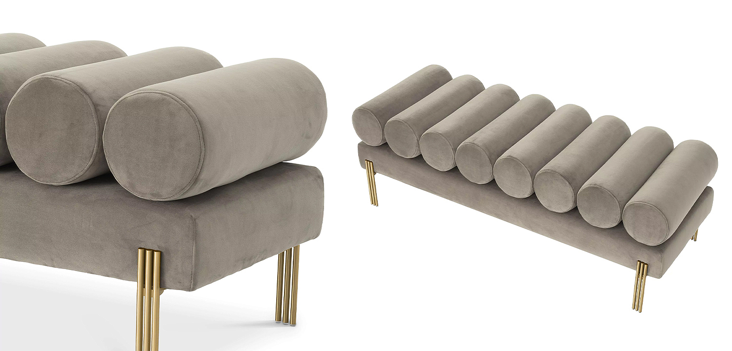 Банкетка Eichholtz Bench Oxley Grey Банкетка Eichholtz Bench Oxley Grey - Loft-Concept в Воронеже