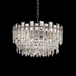 Круглая люстра с хрустальными подвесками на серебряном каркасе Gorgeous Crystal Light варинант исполнения - 1 | Loft Concept в Воронеже