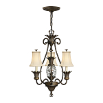 Люстра бронзового цвета с 3-мя кремовыми текстильными абажурами Hinkley варинант исполнения - 2 | Loft Concept в Воронеже