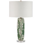 Настольная лампа керамическая с кремовым абажуром Scenic Column варинант исполнения - 5 | Loft Concept в Воронеже