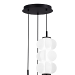 Люстра светодиодная каскадная с 3-мя белыми воздушными плафонами Glowing Cloud варинант исполнения - 5 | Loft Concept в Воронеже